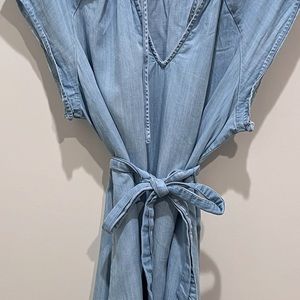 Cloth and Stone denim dress in light blue.